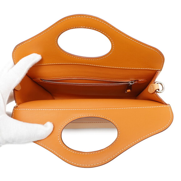 BURBERRY Orange Leather Shoulder Bag - Picture 6 of 16